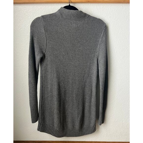 Duluth Trading Co Mock Neck Textured Knit Tunic Sweater Small Gray Long Sleeve - Picture 2 of 5